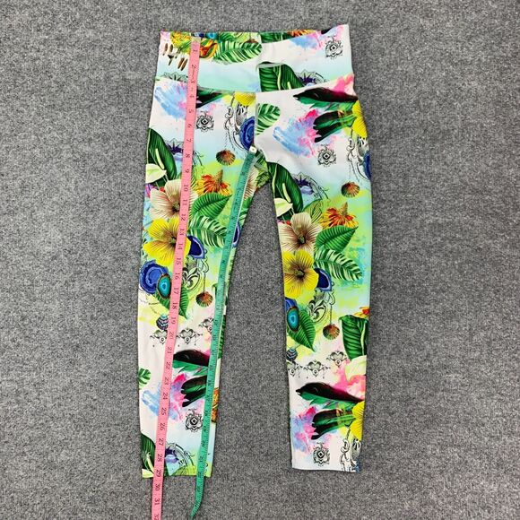 Athleta Sonar Crop Leggings Women XS Tropical Bay Leaf All Over Pull On Athletic - Picture 7 of 14